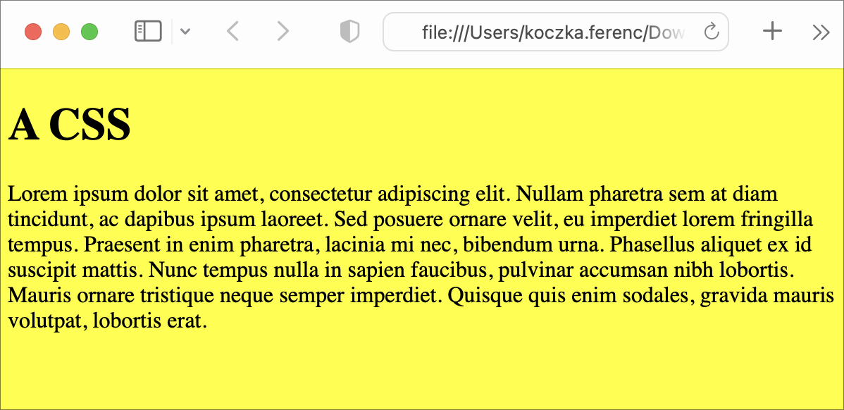 Oldal háttérszínének módosítása