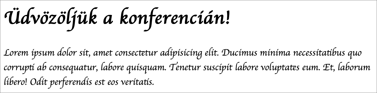 Példa Google font alkalmazására